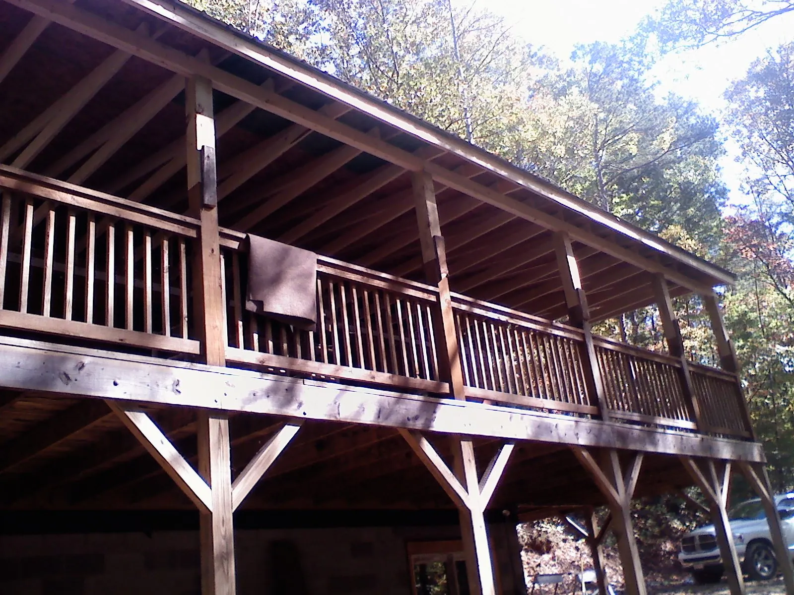 Timber framing under a new elevated porch and deck — Roof Leak Repair in Ansonville by Roofing Brothers